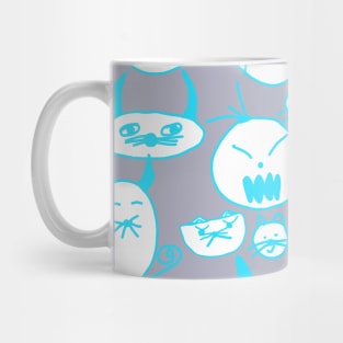 Evil Pussies Blue Mug